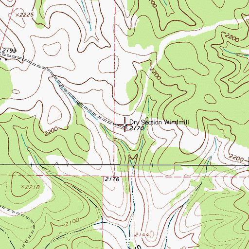 Topographic Map of Dry Section Windmill, TX