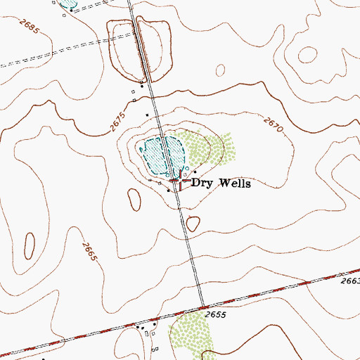 Topographic Map of Dry Wells, TX