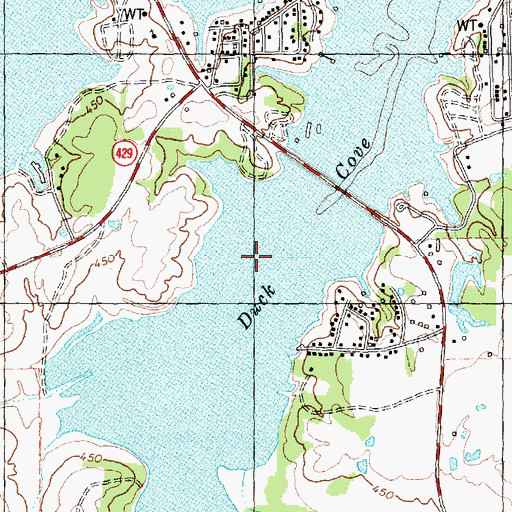 Topographic Map of Duck Cove, TX