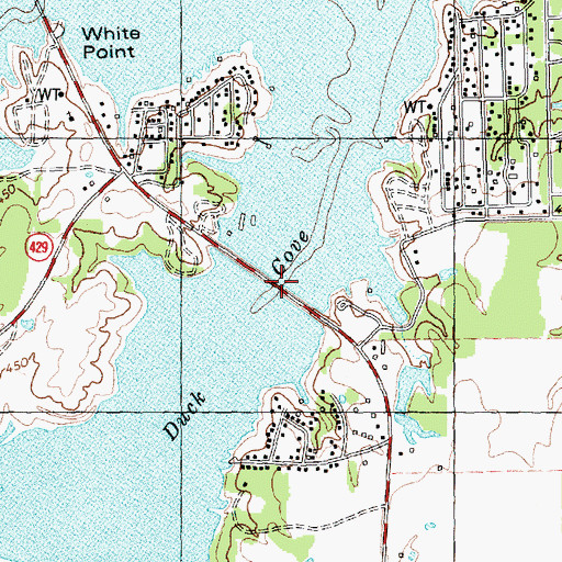 Topographic Map of Duck Cove Bridge, TX