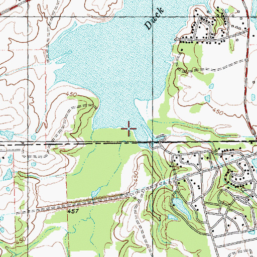 Topographic Map of Duck Creek, TX