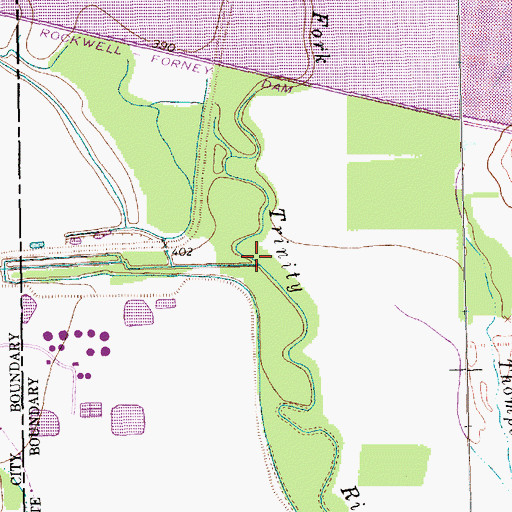 Topographic Map of Duck Creek, TX