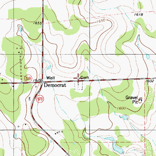 Topographic Map of Dudley Cemetery, TX