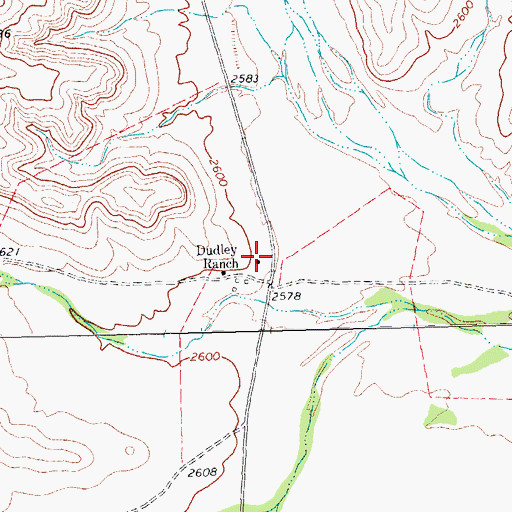 Topographic Map of Dudley Ranch, TX