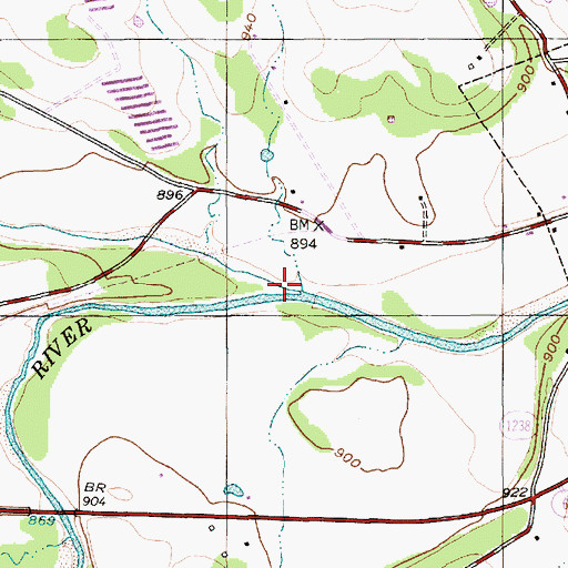 Topographic Map of Duffau Creek, TX
