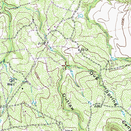 Topographic Map of Dug Spring Canyon, TX