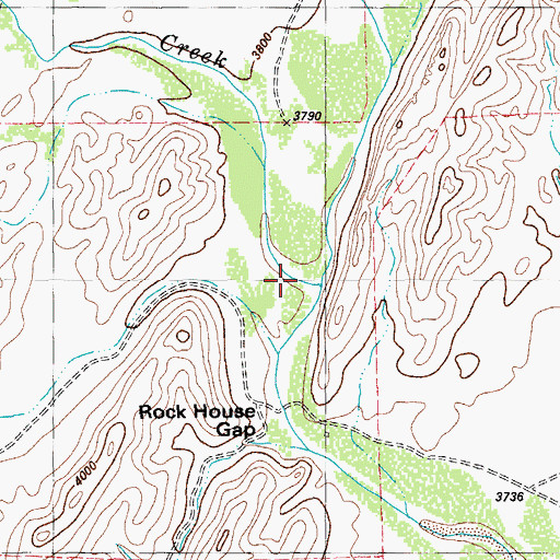 Topographic Map of Dugout Creek, TX