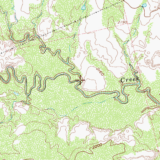 Topographic Map of Dugout Creek, TX