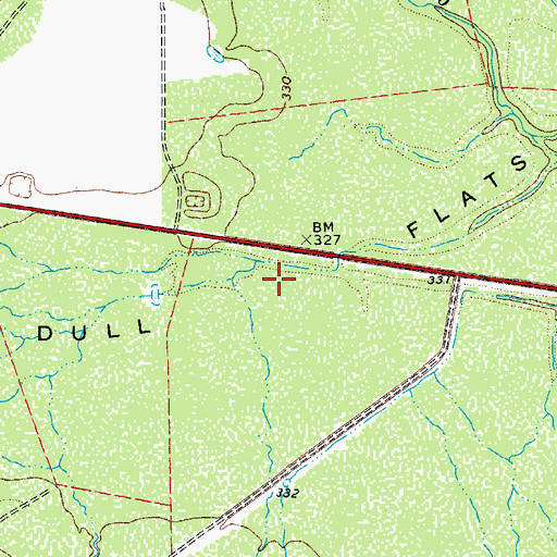 Topographic Map of Dull Flats, TX