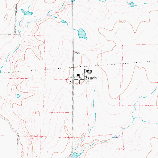 Topographic Map of Dun Ranch, TX