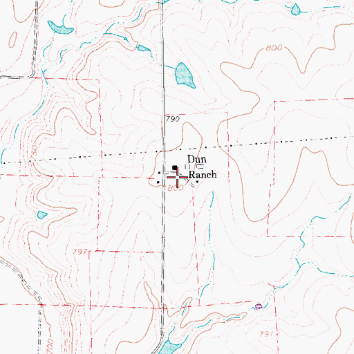 Topographic Map of Dun Ranch, TX