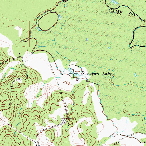 Topographic Map of Dunagan Lake, TX