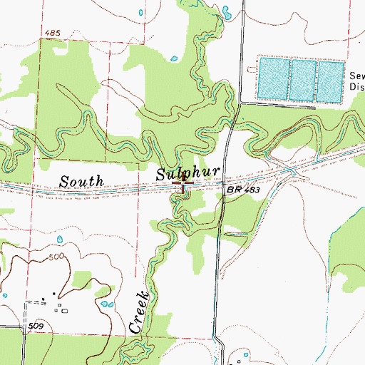 Topographic Map of Dunbar Creek, TX