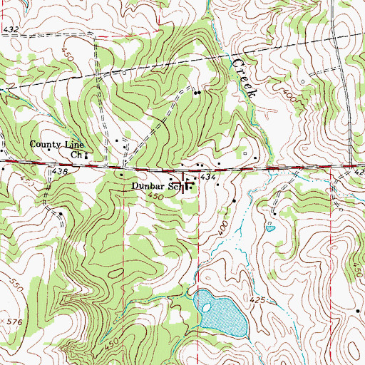 Topographic Map of Dunbar School, TX