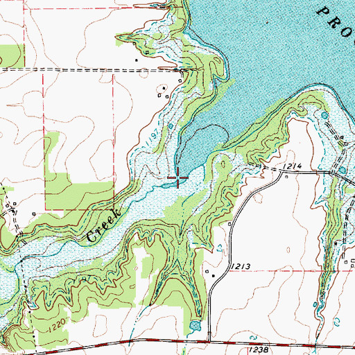 Topographic Map of Duncan Creek, TX