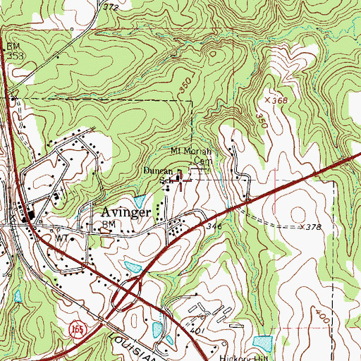 Topographic Map of Duncan School, TX