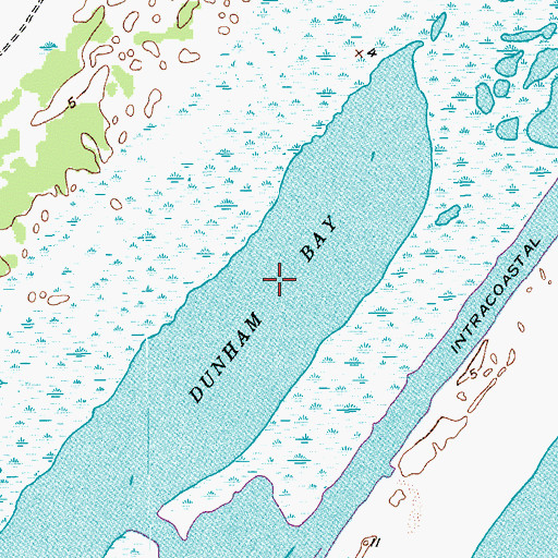 Topographic Map of Dunham Bay, TX