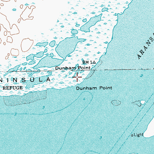 Topographic Map of Dunham Point, TX