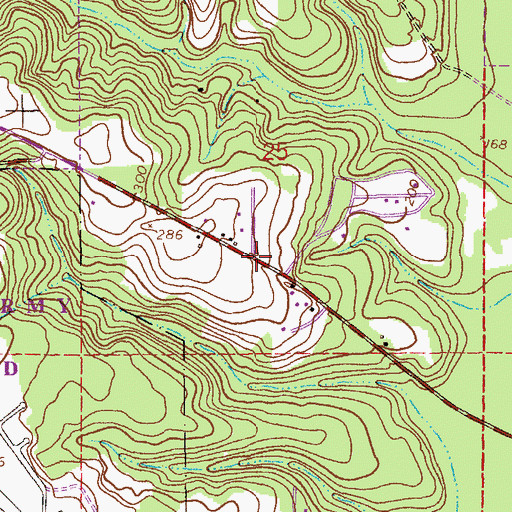 Topographic Map of Daleville Memorial Gardens, AL
