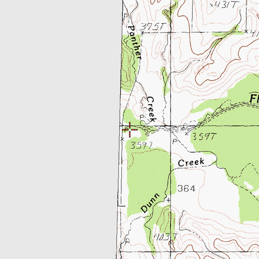 Topographic Map of Dunn Creek, TX