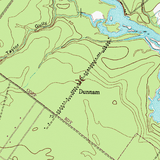 Topographic Map of Dunnam, TX