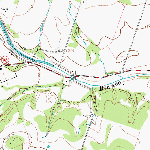 Topographic Map of Durham Branch, TX