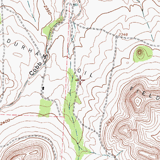 Topographic Map of Durham Oil Field, TX