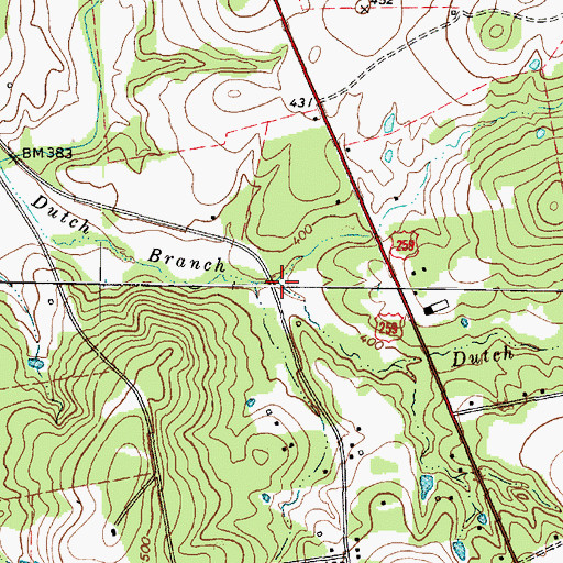 Topographic Map of Dutch Branch, TX
