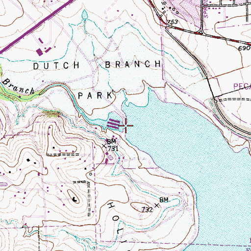 Topographic Map of Dutch Branch, TX