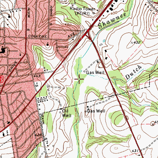 Topographic Map of Dutch Creek, TX