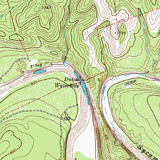 Topographic Map of Dutch Waterhole, TX