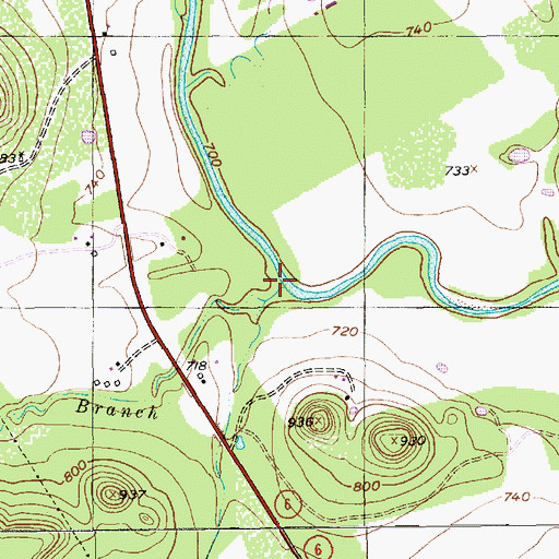 Topographic Map of Dyes Branch, TX