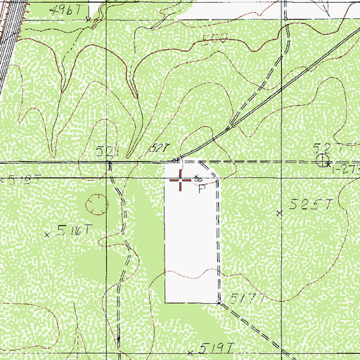 Topographic Map of E Lissy, TX