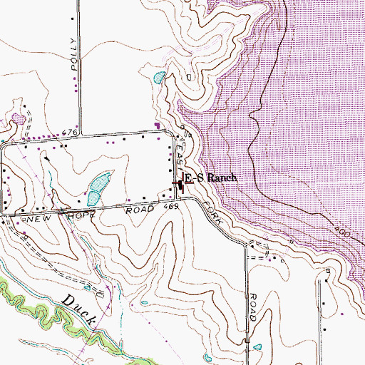 Topographic Map of E-S Ranch, TX