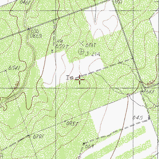 Topographic Map of EC Bennett, TX