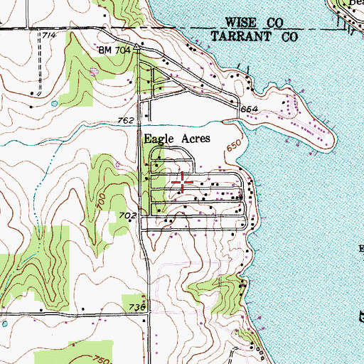 Topographic Map of Eagle Acres, TX