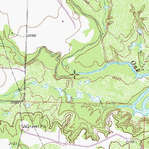 Topographic Map of Eagle Creek, TX