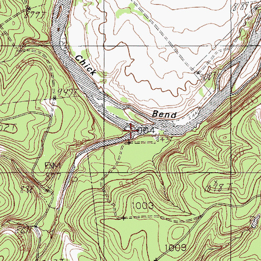 Topographic Map of Eagle Creek, TX