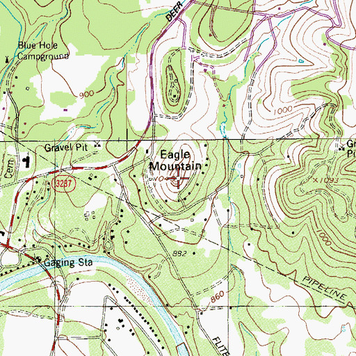 Topographic Map of Eagle Mountain, TX