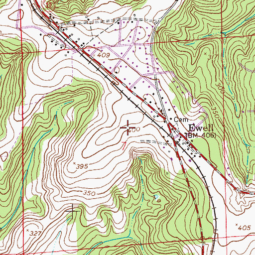 Topographic Map of Ewell Methodist Church, AL