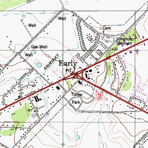 Topographic Map of Early, TX