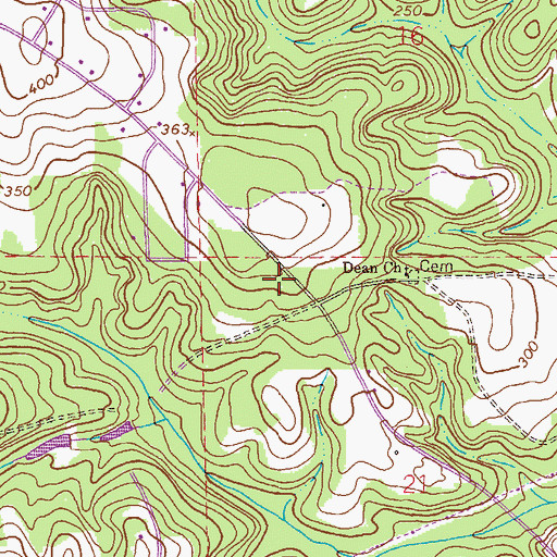Topographic Map of Faith Church, AL