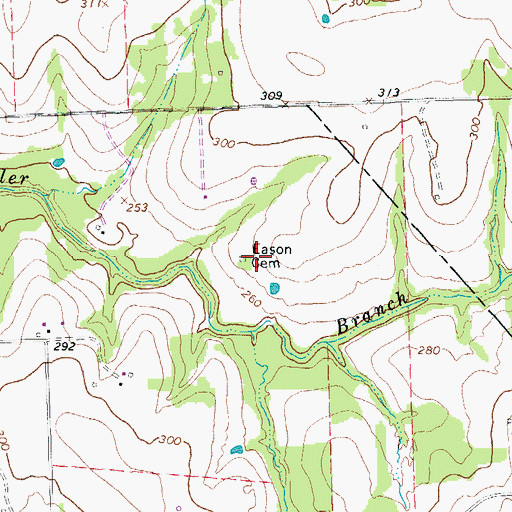 Topographic Map of Eason Cemetery, TX