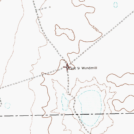 Topographic Map of East Nine Windmill, TX