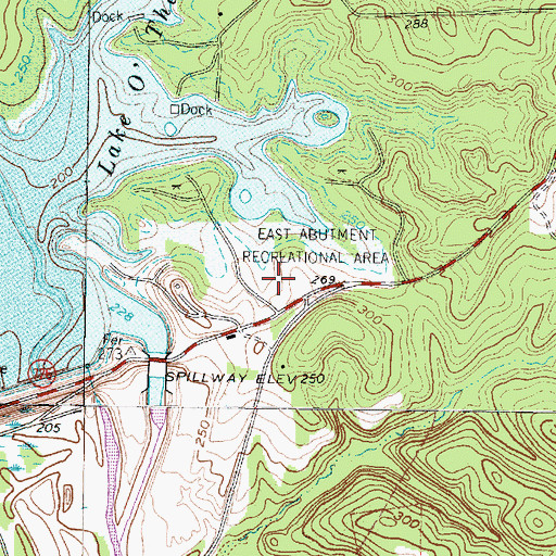 Topographic Map of East Abutment Recreation Area, TX