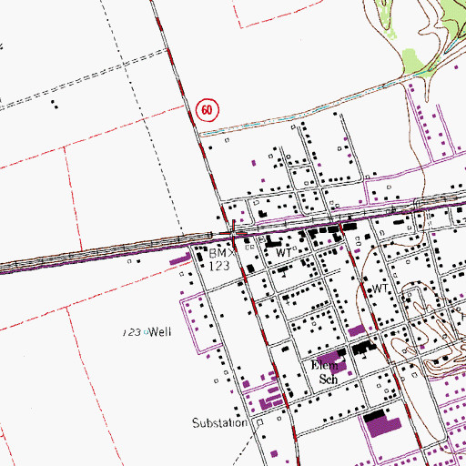 Topographic Map of East Bernard, TX