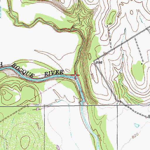 Topographic Map of East Bosque River, TX