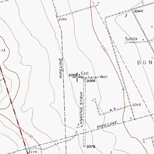 Topographic Map of East Buchanan Well, TX