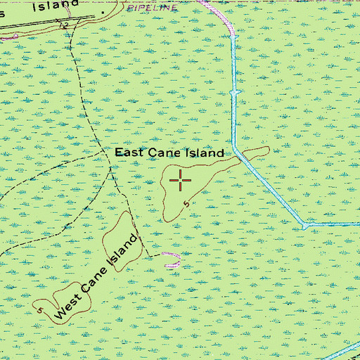 Topographic Map of East Cane Island, TX