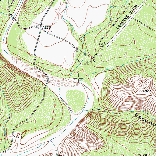 Topographic Map of East Canyon, TX